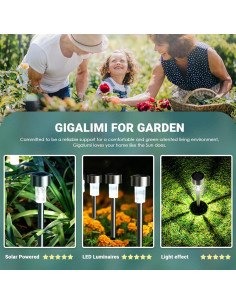 Luces Solares GIGALUMI 16 LED Impermeables para Jardín 2