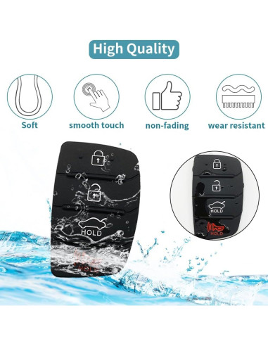 Almohadilla de goma para llavero Hyundai 4 botones - 2 paquetes