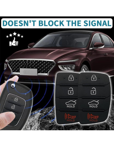 Almohadilla de goma para llavero Hyundai 4 botones - 2 paquetes