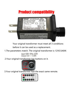 Transformador LED 12V 6W con Control Remoto 8 Modos 2