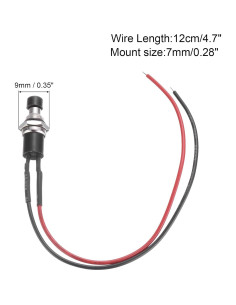 Interruptor de Botón Mini MECCANIXITY 4 Pcs 3A 250V SPST Negro 2