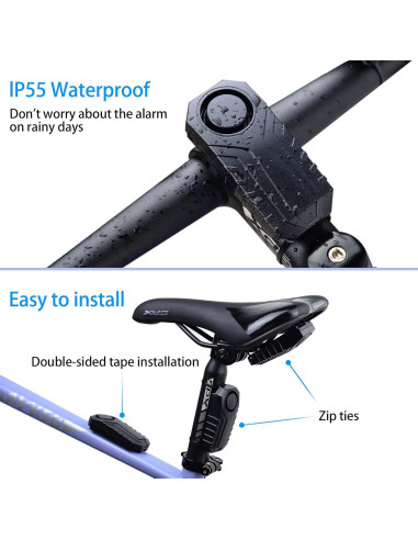 Alarma de Bicicleta USUPERINK KS-SF22R 113dB Inalámbrica