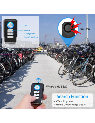 Alarma de Bicicleta USUPERINK KS-SF22R 113dB Inalámbrica