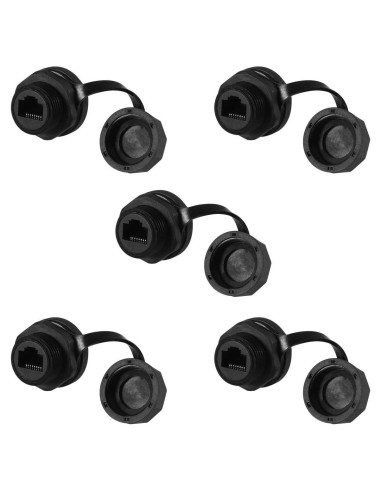 5 Conectores RJ45 CAT6 Blindados UMLIFE para Montaje en Panel