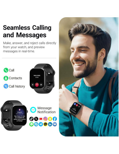 Reloj Inteligente TOZO S6 AMOLED 1.85" Bluetooth IP68 Negro