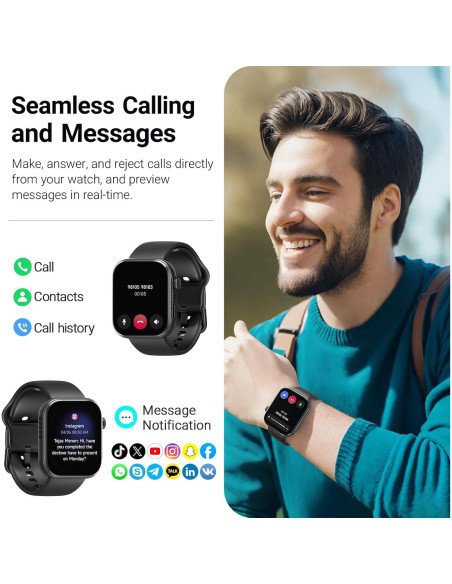 Reloj Inteligente TOZO S6 AMOLED 1.85" Bluetooth IP68 Negro