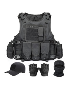 Chaleco Táctico VPZenar Molle Negro Ajustable y Multifuncional
