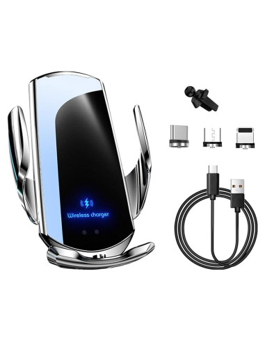 Soporte Cargador Inalámbrico Ohleats 15W para Coche Plata