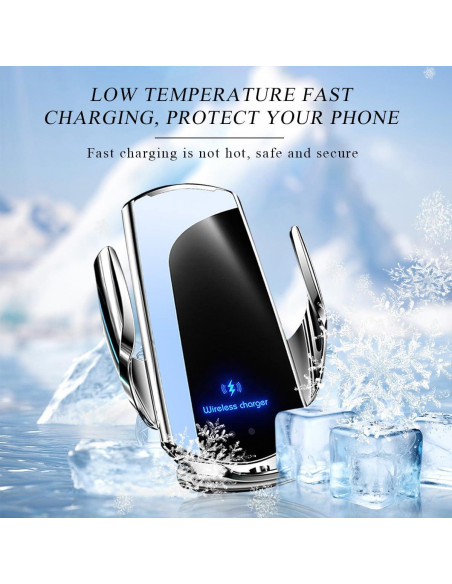 Soporte Cargador Inalámbrico Ohleats 15W para Coche Plata