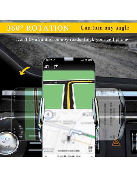 Soporte Cargador Inalámbrico Ohleats 15W para Coche Plata