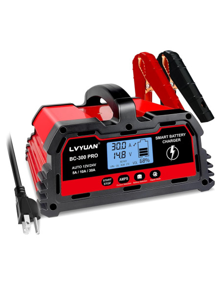 Cargador de batería inteligente LVYUAN 30A 12V/24V LCD Cargador de batería inteligente LVYUAN 30A 12V/24V LCD