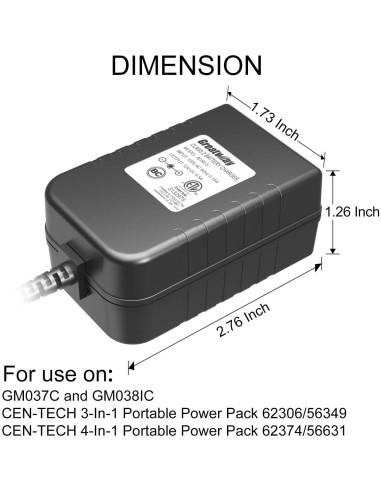 Cargador de Batería Clase 2 ADS 12V 0.5A para GM037C