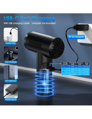 Soplador y Aspiradora KOPIDOE VC016 3 Velocidades LED