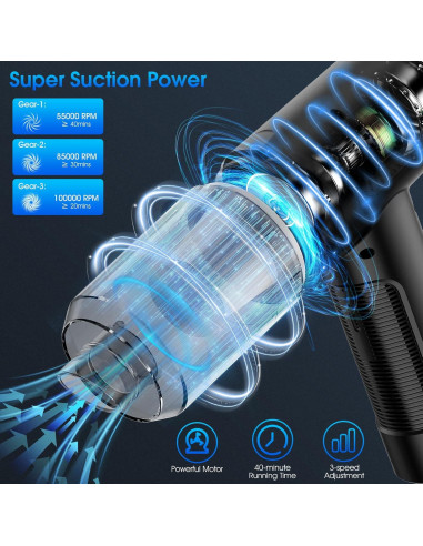 Soplador y Aspiradora KOPIDOE VC016 3 Velocidades LED