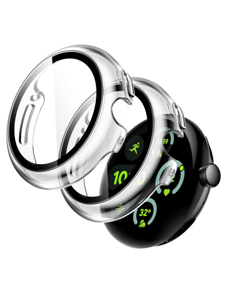Funda JETech con Protector de Pantalla para Google Pixel Watch 41mm - 2-Pack