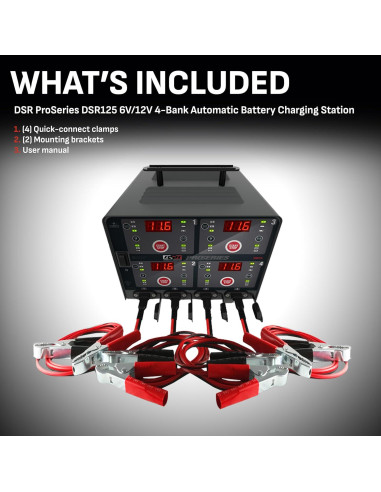 Cargador de Batería Schumacher DSR125 4 Bancos 6V/12V