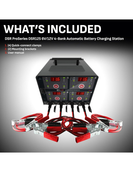 Cargador de Batería Schumacher DSR125 4 Bancos 6V/12V