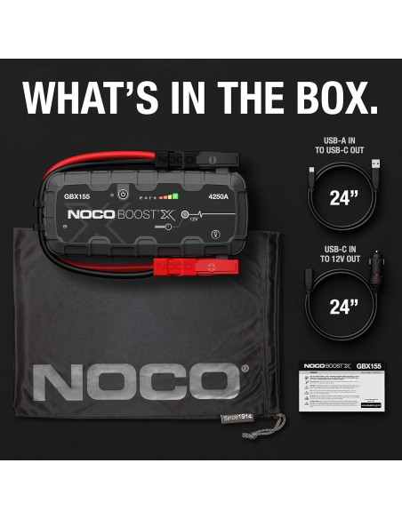 Arrancador de Batería NOCO GBX155 4250A 12V Portátil