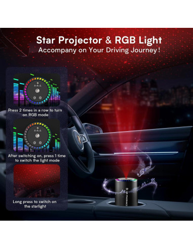 Ambientador de Auto Haucey Y5 50ML Proyector de Estrellas