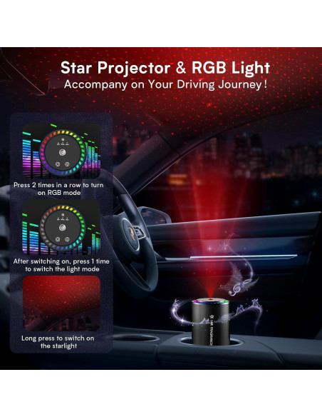 Ambientador de Auto Haucey Y5 50ML Proyector de Estrellas