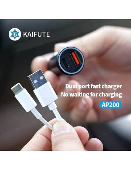 Cargador de coche dual AP200 con GPS y carga rápida