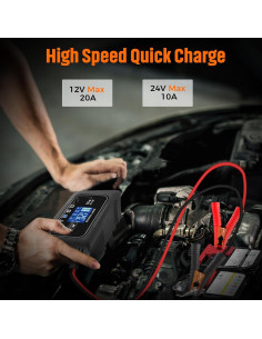 Cargador de Batería ALIESTFDNO 20A 12V/24V Portátil 2