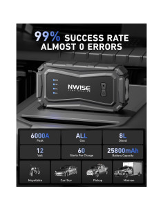 NWISE Arrancador de Salto 6000A 25800mAh 12V HJ-180 2