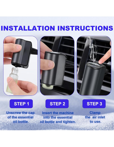 Ambientador de Coche LWW, Difusor Recargable 3 Aromas