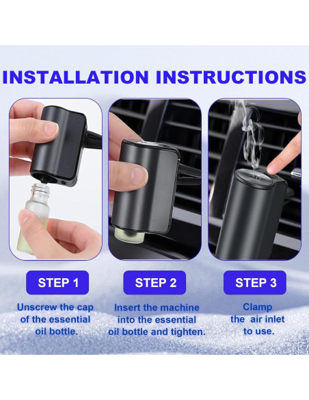 Ambientador de Coche LWW, Difusor Recargable 3 Aromas