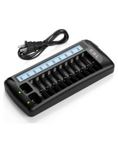 Cargador de Baterías EBL 12 Bay LCD AA AAA 9V Recargables