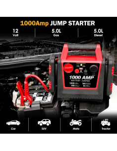 Arrancador de Batería Acetek HH602 1000A 12V con Compresor 2