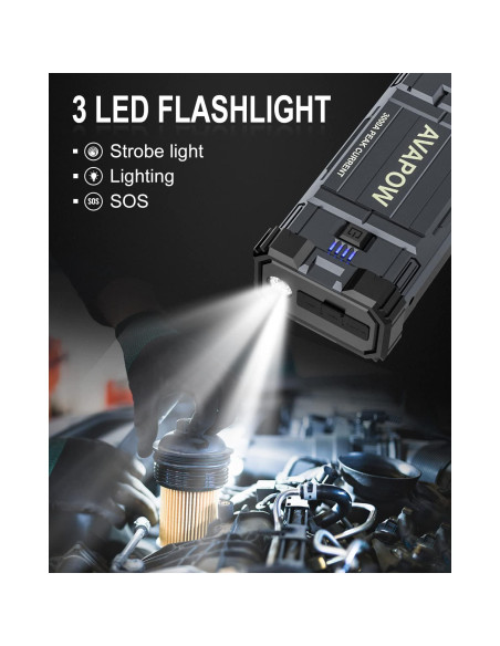 Arrancador de Batería AVAPOW A28 3000A 12V Portátil