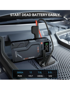Arrancador de Salto Featou V5 3000A con Inflador 150 PSI 2