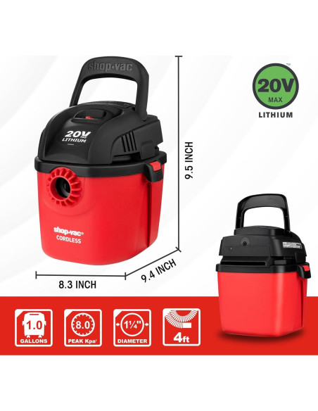 Aspiradora Inalámbrica Shop-Vac SV5430081 8 Kpa Compacta Aspiradora Inalámbrica Shop-Vac SV5430081 8 Kpa Compacta