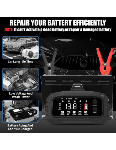 Cargador de Batería E-FAST 25A 12/24V con Modo Booster