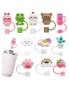 11 Piezas Tapones de Silicona para Popote DJAIOD 10mm