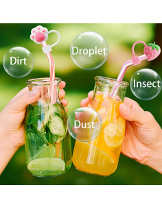 11 Piezas Tapones de Silicona para Popote DJAIOD 10mm 2