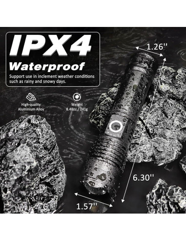 Linterna Recargable ISUNMEA 1500LM 5 Modos Impermeable