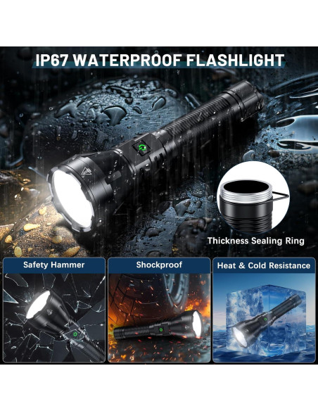 Linterna Recargable Driverwish 990000 Lúmenes LED Impermeable