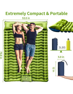 Colchón Inflable Yuzonc 4" Doble Autoinflable para Camping 2