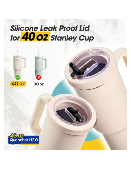 Tapa de Silicona Flip para Stanley Quencher 40 oz - Crema Tapa de Silicona Flip para Stanley Quencher 40 oz - Crema