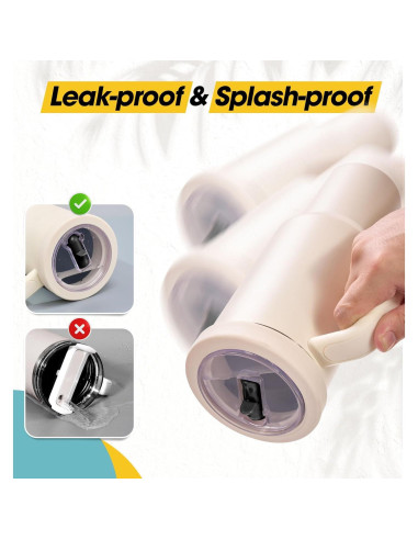 Tapa de Silicona Flip para Stanley Quencher 40 oz - Crema