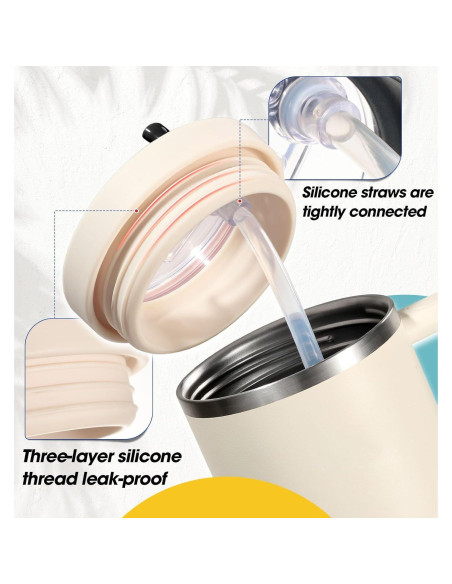 Tapa de Silicona Flip para Stanley Quencher 40 oz - Crema Tapa de Silicona Flip para Stanley Quencher 40 oz - Crema