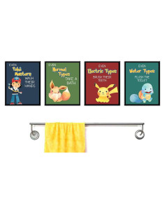 Juego de 4 Imágenes Decorativas Ganso Tonto para Baño 20x25cm