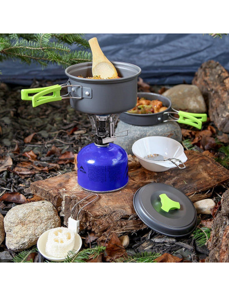 MalloMe Kit Utensilios Cocina Camping 10 Piezas Aluminio