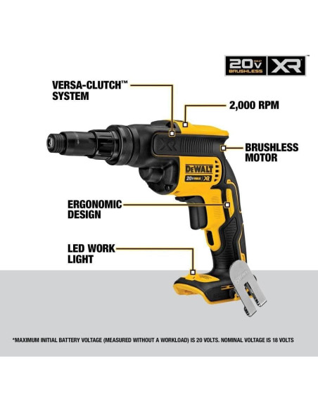 Atornillador DEWALT 20V MAX DCF622, Torque Ajustable, Inalámbrico