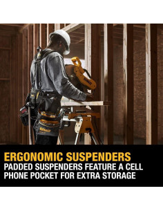 Organizador de Cinturón DEWALT con 25 Bolsillos y Tirantes 2