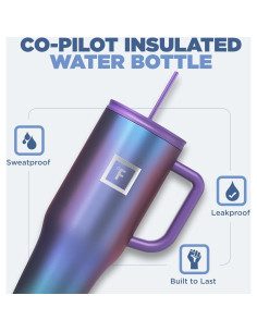 Taza Aislada IRON FLASK 1.18 L con 2 Tapas - Aurora 2