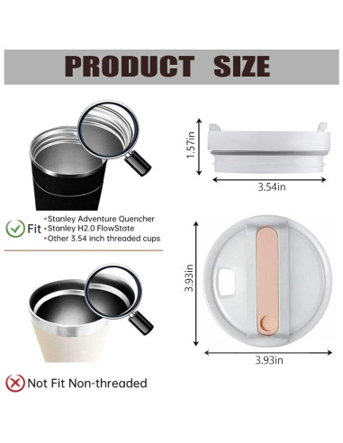 Tapa de vaso reutilizable Bnoname 1.2 L a prueba de derrames