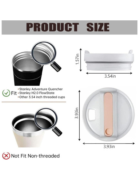 Tapa de vaso reutilizable Bnoname 1.2 L a prueba de derrames